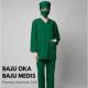 Baju Oka/Scrub Perawat Lengan Panjang + Cap + Masker Army